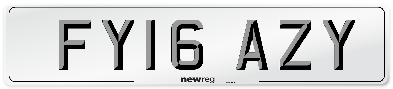 FY16 AZY Number Plate from New Reg